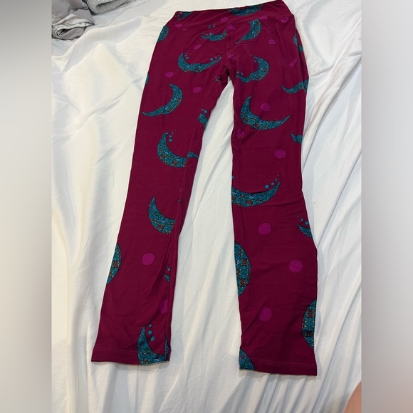 Lularoe One Size Leggings moon pink and blue - Picture 2 of 6
